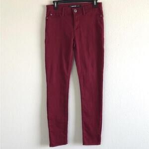 Jordache Size 4 Red Super Skinny Jeans Bold Bright Pockets Colorful Fun Party
